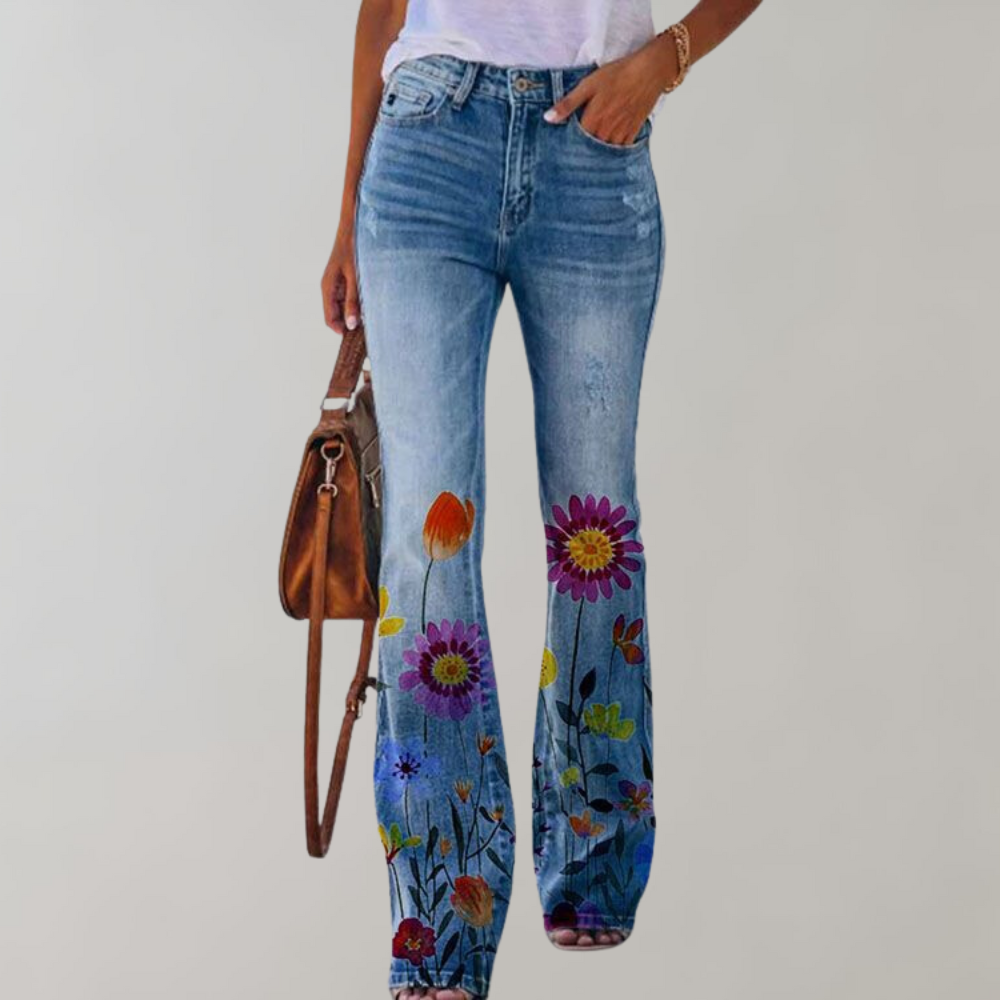 Emma - Floral Pattern Jeans