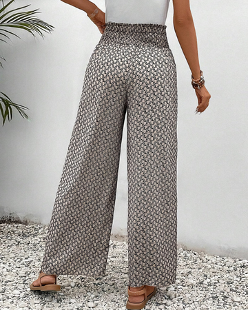 Eva | Geometric glamor: wide trousers with a stylish pattern